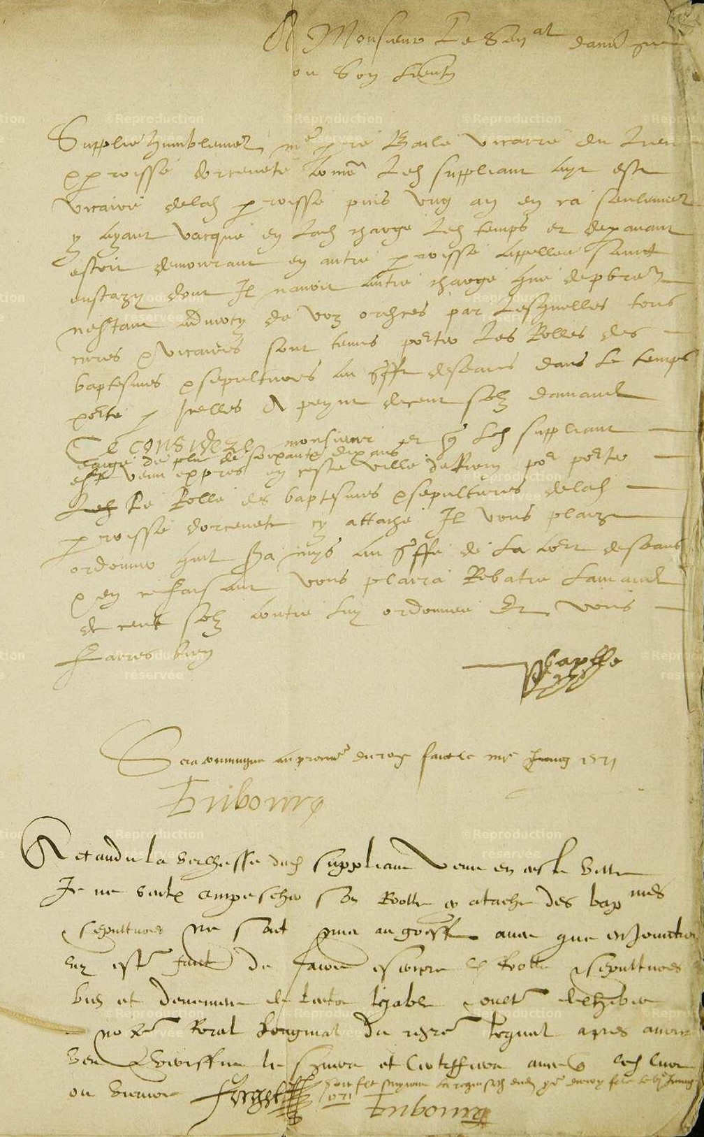 Orsonnette - registres paroissiaux (1570-1571)
